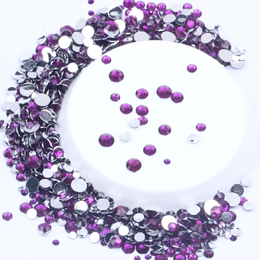 2-6 мм старая роза из полимерной смолы Стразы с круглым плоским основанием без