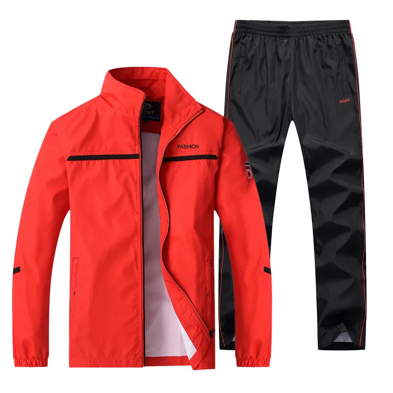 

Sportswear Suit Men New Tracksuit Male Fashion Active Sets Spring Autumn Jogging Clothing 2PC Jacket + Pants Asian Size L-4XL