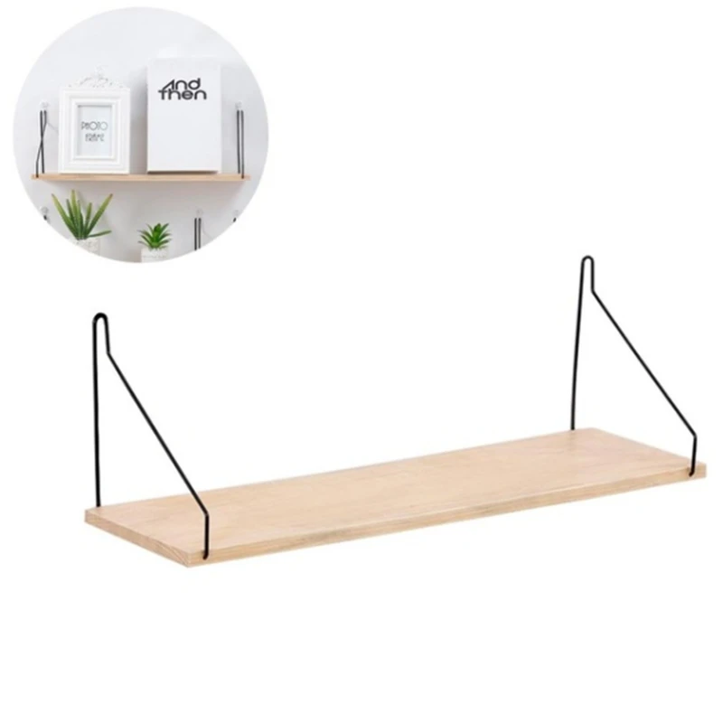 Твердая деревянная настенная полка железная перегородка для спальни ТВ