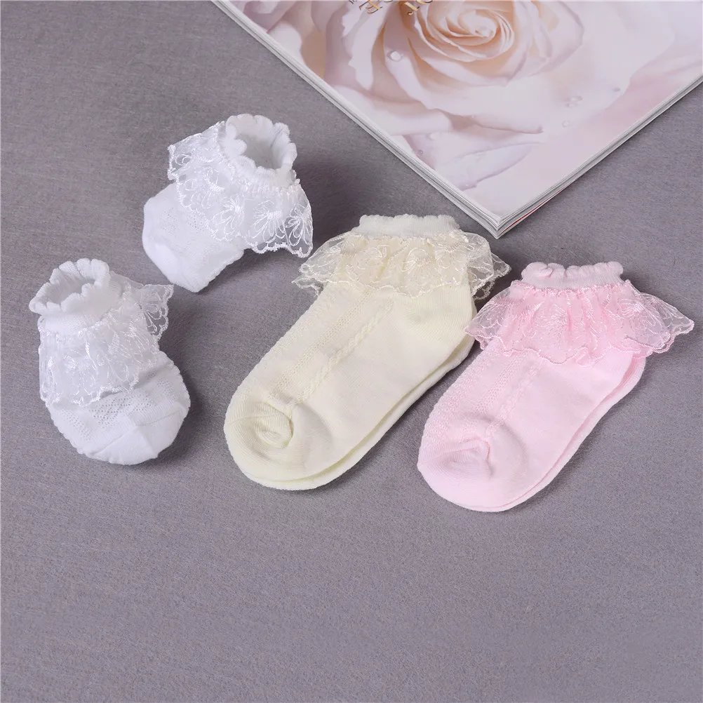 

Breathable Cotton Lace Ruffle Princess Mesh Socks White Pink Yellow Baby Girls Kids Toddler Children's Ankle Short Sock