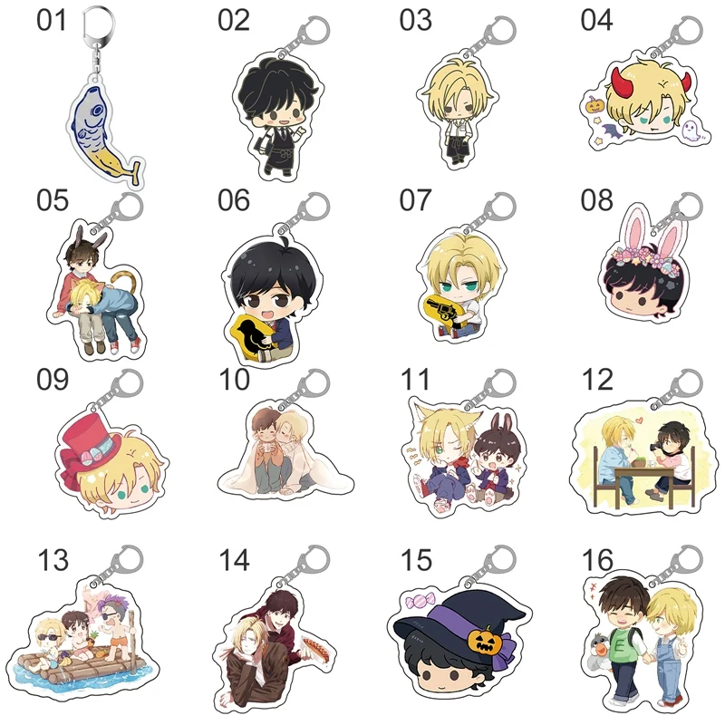 Аниме Банановая рыба вспомогательных Lin Keao деревня Косплэй акриловый брелок Шарм