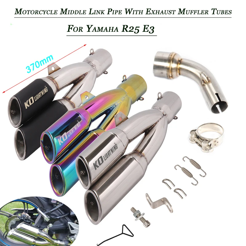 

for Yamaha R3 R25 Middle Link Pipe Exhaust Muffler Tubes Set Motorcycle Lossless Replace Original Silencer System Silp on All