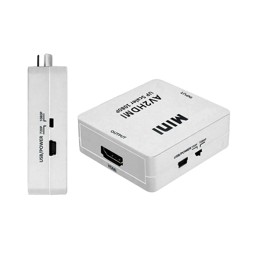 Mini AV to HDMI-compatible Video Converter Box RCA CVBS Adapter for HDTV TV PS3 PS4 PC DVD Xbox Projector | Электроника