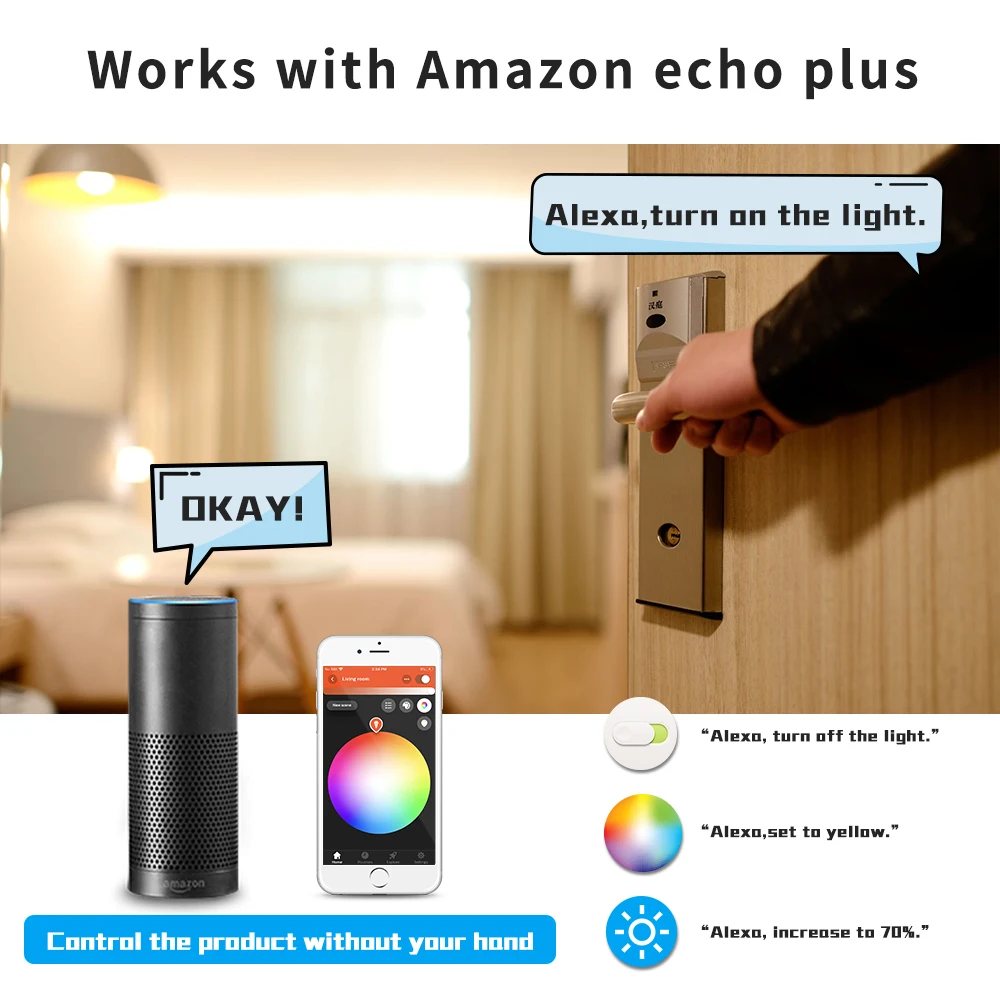 G светодиодный OPTO Светодиодная лампа 6 Вт RGB + CCT Zigbee умная E26 E27 AC100 240V WW/CW