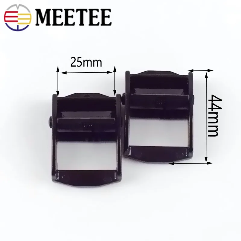 Meetee 2/4 шт. id25 мм Черная Тесьма прижимная Пряжка Регулируемая аппаратная затяжка