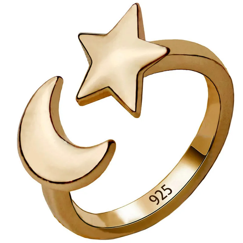Moon Star Finger Ring Infinite Adjustable Gold Love Ring Stainless Steel Trendy Party Wedding Rings for Women Dropshipping