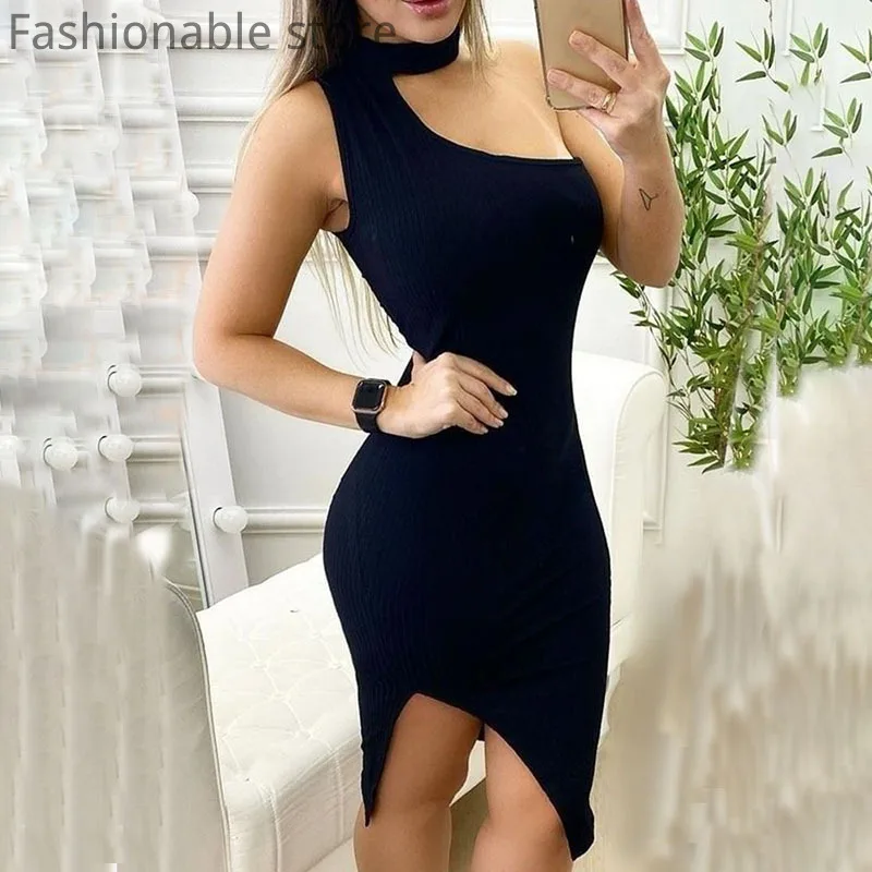 

Женское сексуальное вечернее платье без рукавов с лямкой на шее