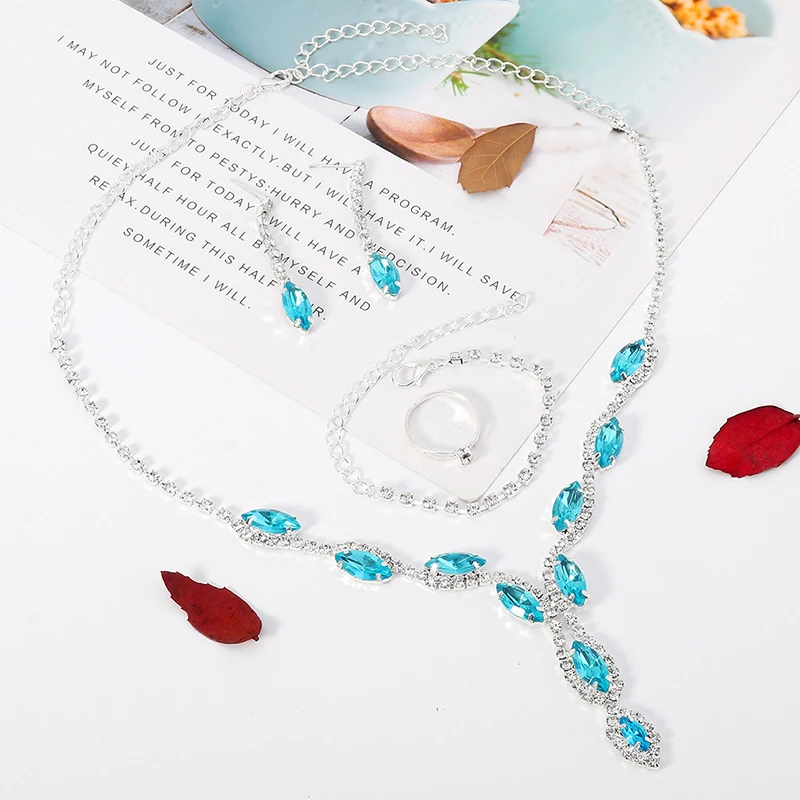 UDDEIN синий камень свадебные ювелирные изделия Модные аксессуары ожерелья браслет