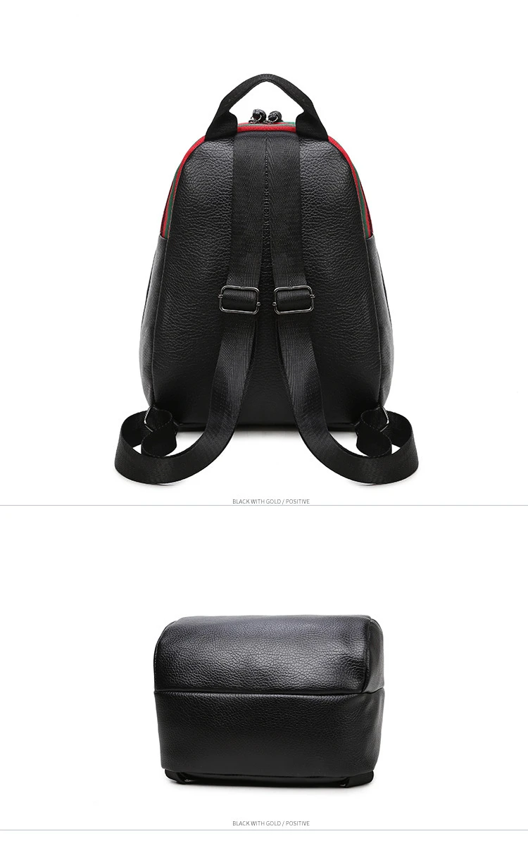 Черный женский рюкзак модный из искусственной кожи многофункциональная женская