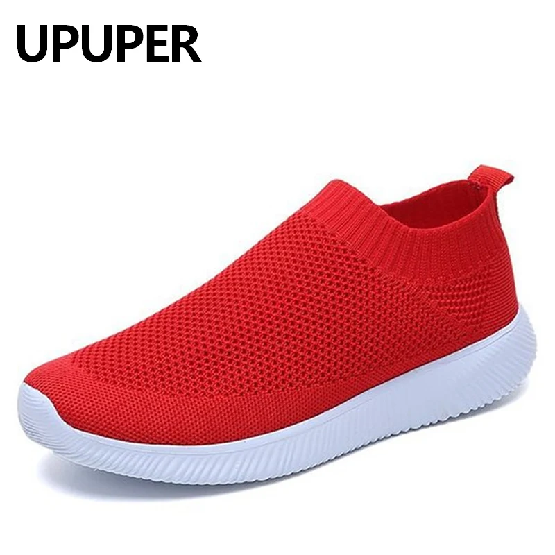 UPUPER/Размеры 35-43; женская обувь; дышащая Белая обувь для женщин; кроссовки без шнуровки; обувь для бега; женская обувь; zapatillas mujer deportiva