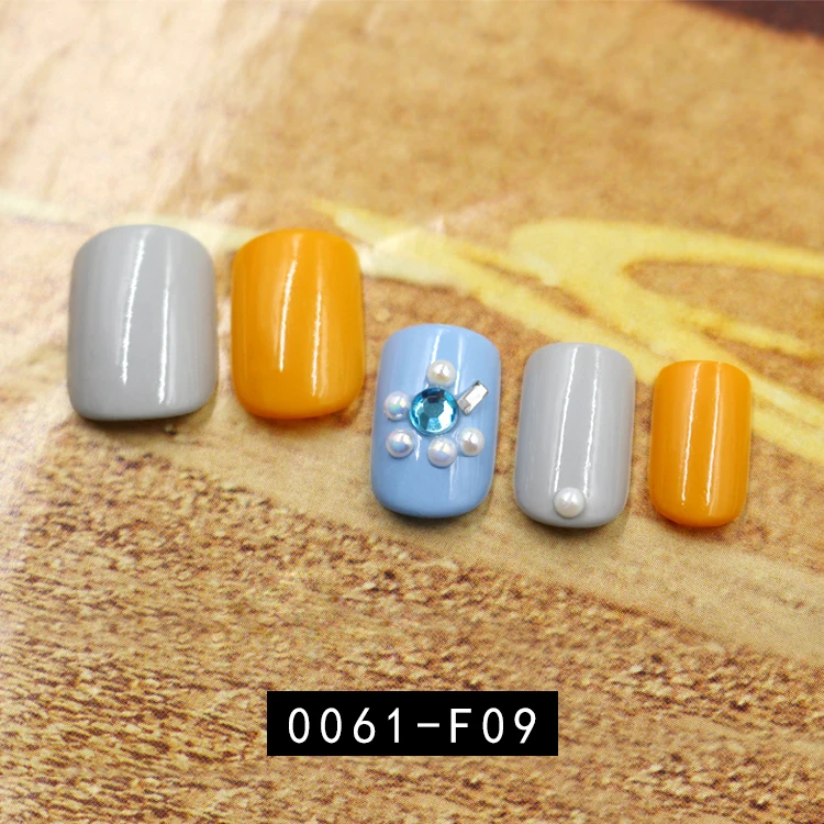 24 шт роскошный дизайн Блестящий Кристалл Поддельные ногти конфетные цвета