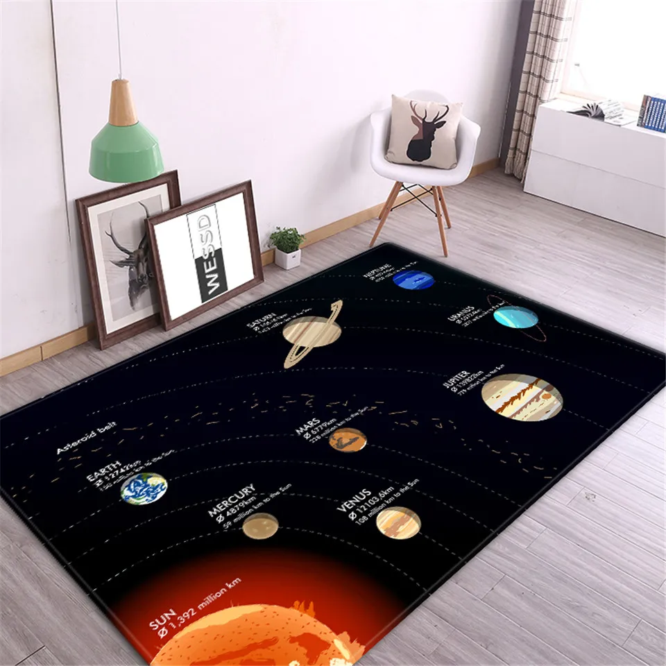 3D ковер на солнечной батарее для детской комнаты с планетами мальчика спальни