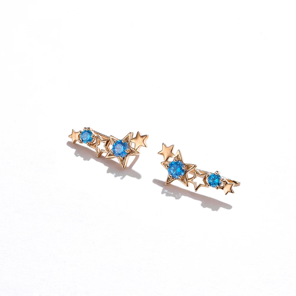 

ZEMIOR Charm Clip Earrings For Women Five Pointed Star Fashion Zirconia Earring Female Valentine Day Jewelry Gift Best Selling