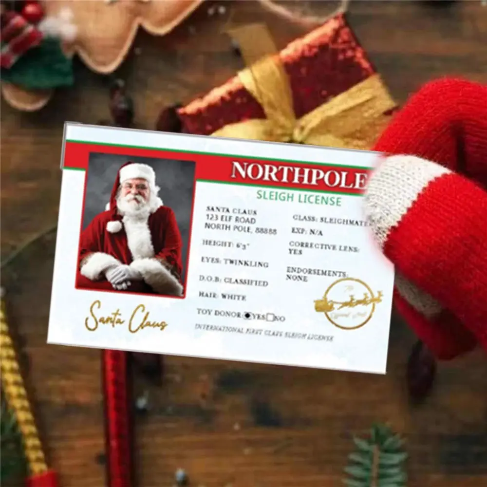 

1/10pcs Festival Supply Creative Kids Gift Ornanment Santa Claus Christmas Eve Card Plastic Flight License