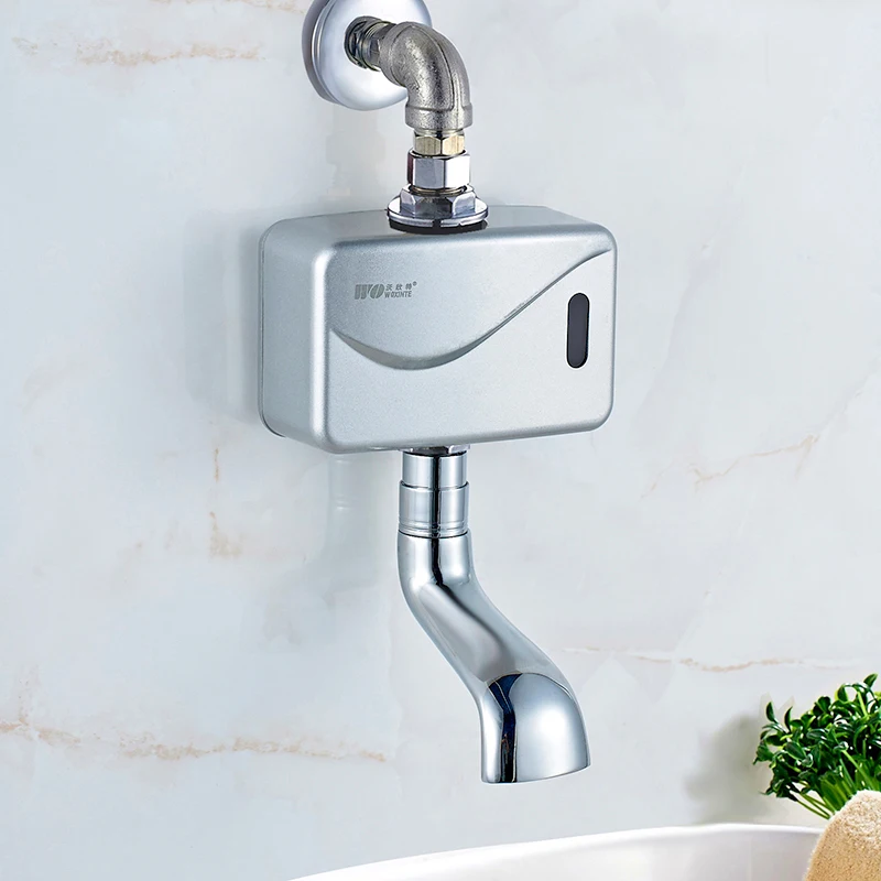 

Full automatic induction faucet surface mounted hand washer water inlet faucet on AC / DC plug-in battery