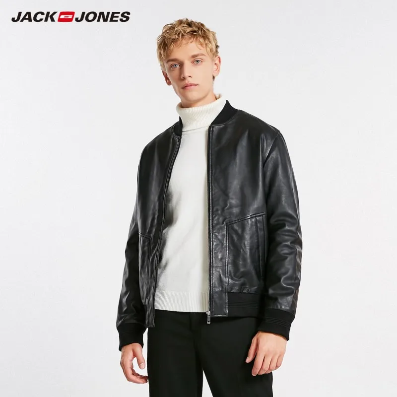 JackJones зимняя мужская деловая Повседневная овечья кожа Бейсбольный воротник 218428501