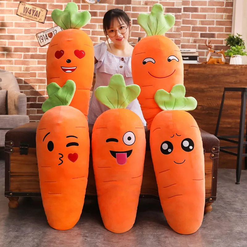 

1PC 45/70/90cm Cartoon Smile Carrot Plush toy Cute Simulation Vegetable Carrot Pillow Dolls Stuffed Soft Toys for Children Gift