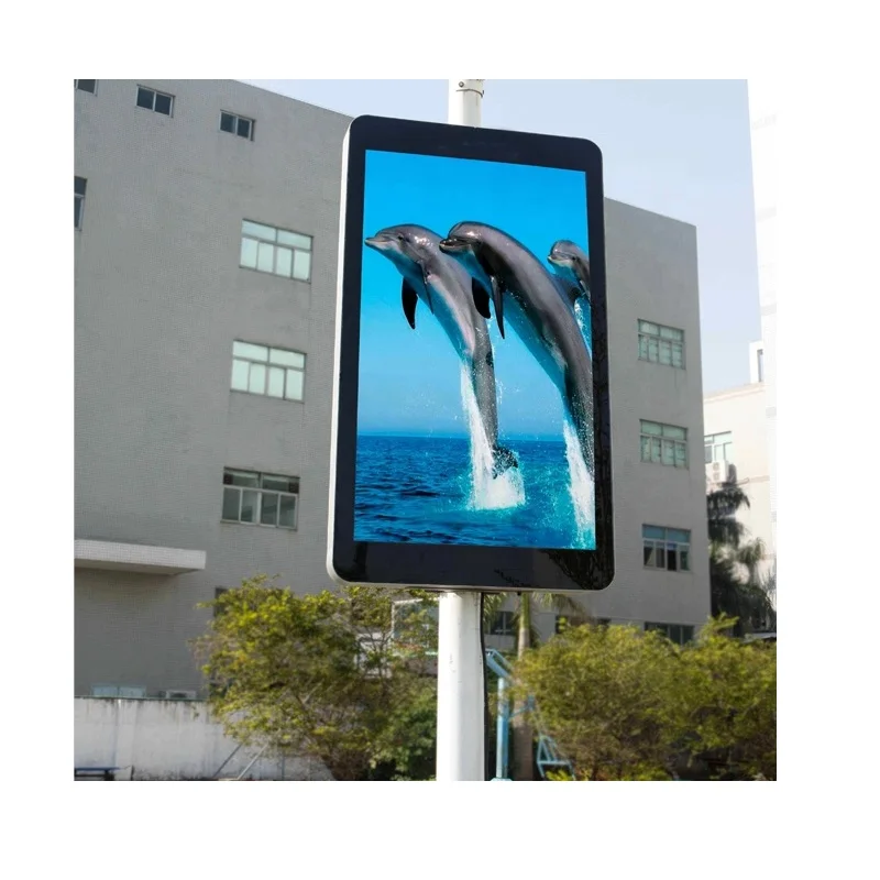 

3G 4G Wifi Outdoor P4 Street Advertising LED Lighting Pole Screen IP65 Led Display Sign