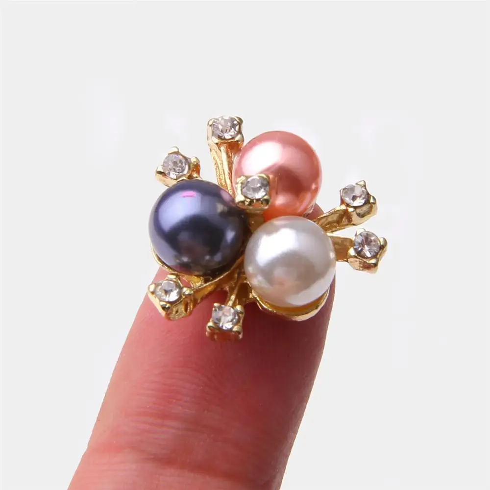 10 шт. жемчужные подвески золотистые из сплава стразы Обжимные бусины соединители