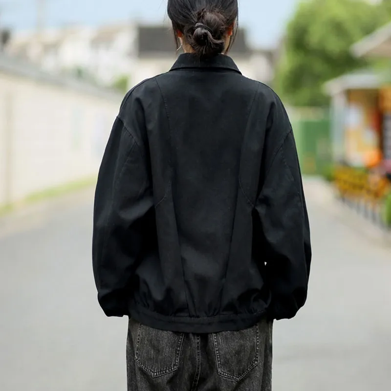 

Oversized Women Autumn Cotton Jackets New Arrival 2020 Simple Style Solid Color Loose Comfortable Female Casual Coats S2047