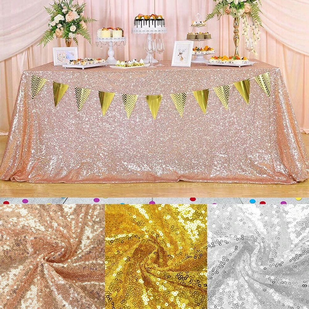 

100x150cm Sequin Glitter Tablecloth Rectangle Table Cloth Cover For Banquet Party Wedding Decor Christmas Tablecloth Gift Tabl