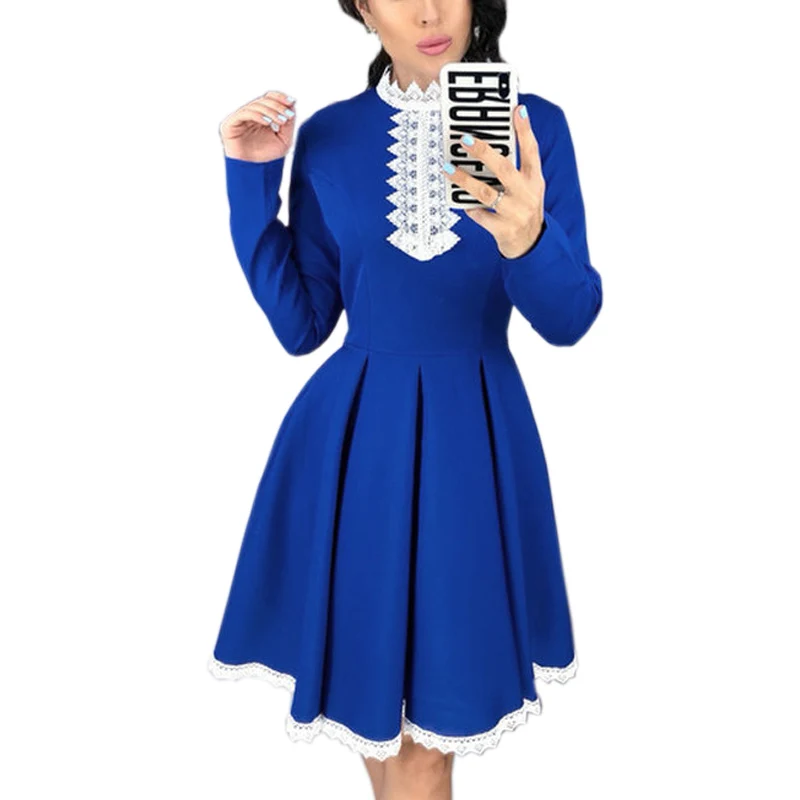 Элегантное женское мини-платье Лидер продаж синее черное Красное Кружевное