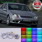 Для Mercedes Benz C-CLASS W203 2001-2007 высококачественные разноцветные светодиодные фары ангельские глазки RGB комплект кольцевых гало Радиочастотный пульт дистанционного управления