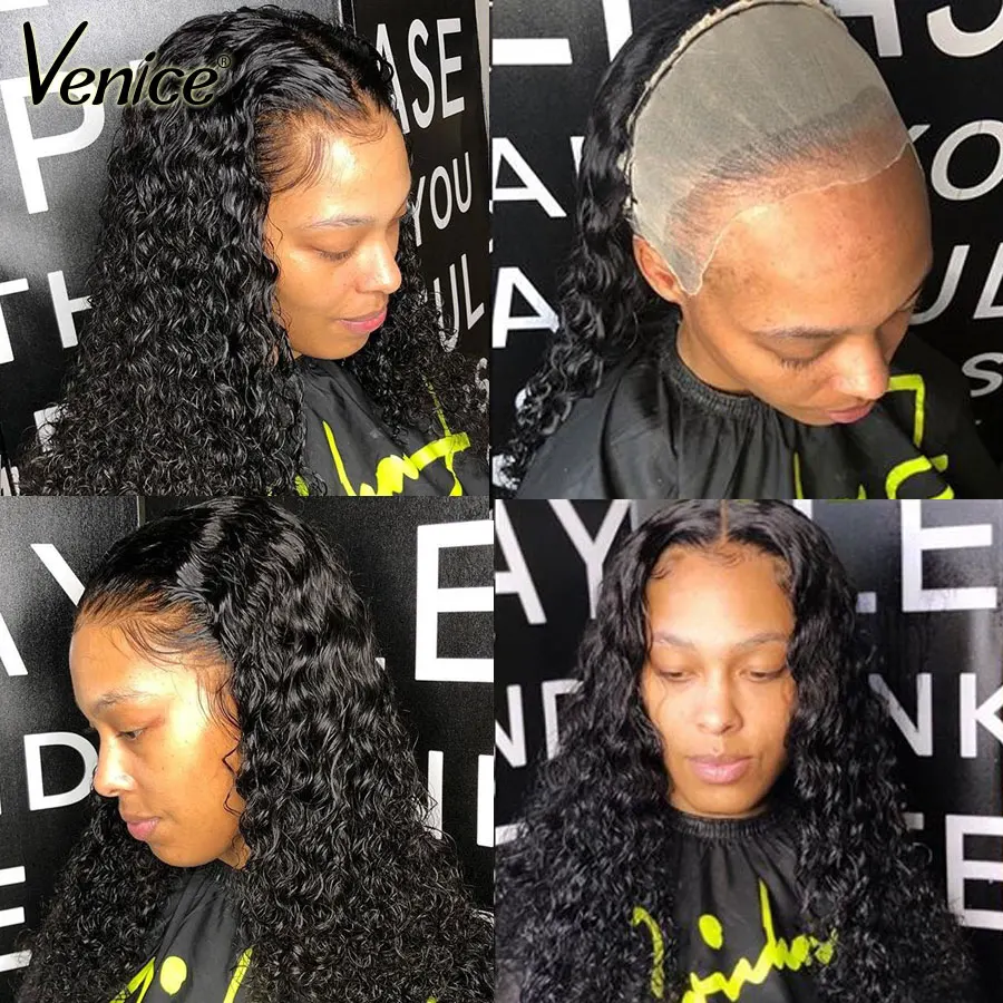 

Venice Remy Hair Curly 13X6 Lace Front Human Hair Wig With Baby Hair Pre Plucked Lace Frontal Wig For Black Women Fake Scalp Wig
