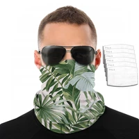 Dust-Proof Scarf Unisex Magic Tube Scarf Palm Banana Leaf White Green Tropical Jogging Cycling Biking Leggings Headband
