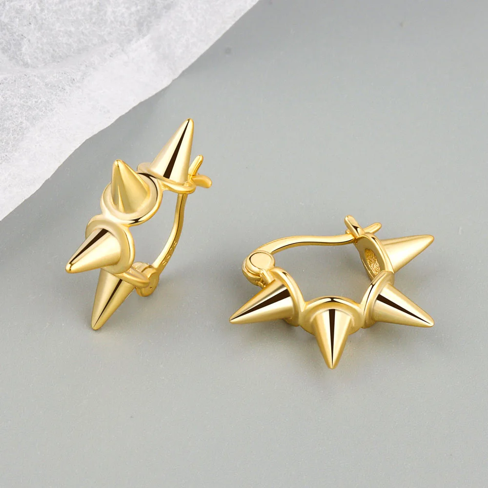 

Серьги-кольца женские из серебра 925 пробы, с заклепками