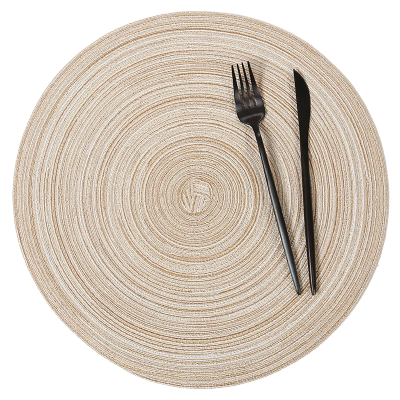 4 шт./лот круглая переплетенная подстилка Модный хлопковый коврик для обеденного