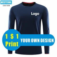 sport quick drying long sleeve t shirt custom logo embroidery personal design brand print photo text 8 colors t shirt westcool