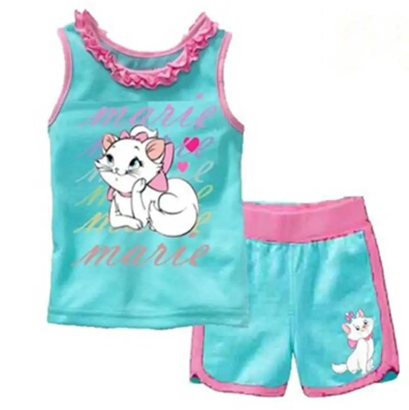 Новые повседневные пижамы для маленьких девочек с героями мультфильмов Детские