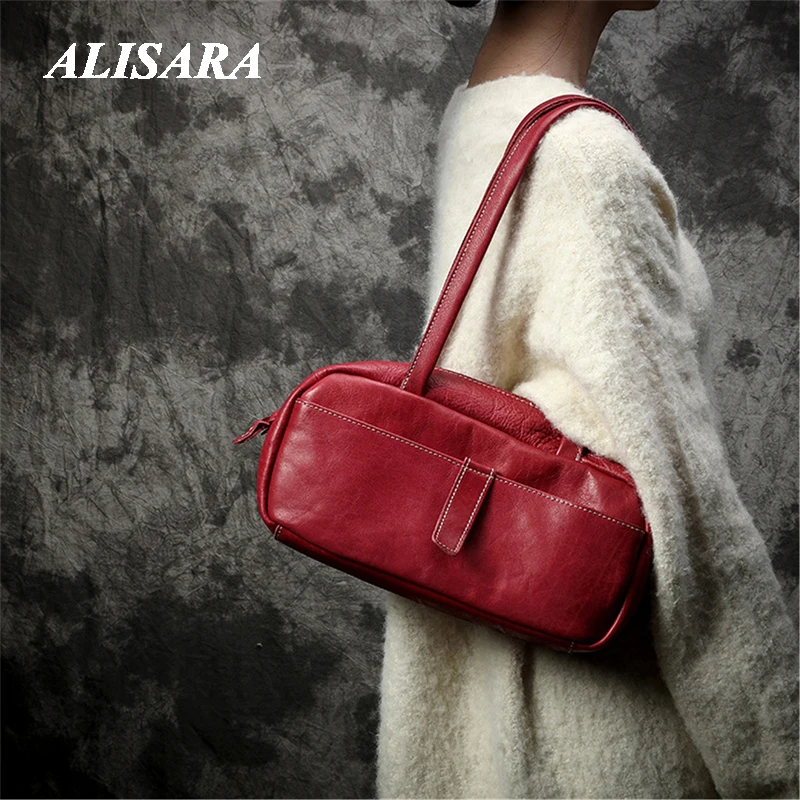

Crossbody bag for Woman,Red leather satchel bag Messenger bag Simple and versatile design,Vintage Shoulder bag Japanese bag