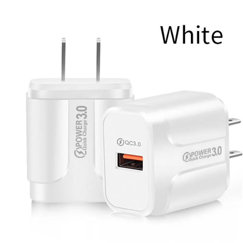 US Plug White USLION USB зарядное устройство Quick Charge 3,0 EU US Plug быстрое настенное зарядное устройство для iPhone 7 8 samsung S7 S8 S10 Note 5 8 зарядное устройство для мобильного телефона s - Тип штекера: US Plug White