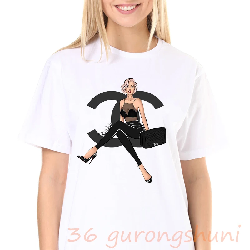 

Summer 2021 T Shirt Women Harajuku Print Vintage Female Casual Fashion Tshirt Short Sleeve T-shirt White Graphic Tops Clothing