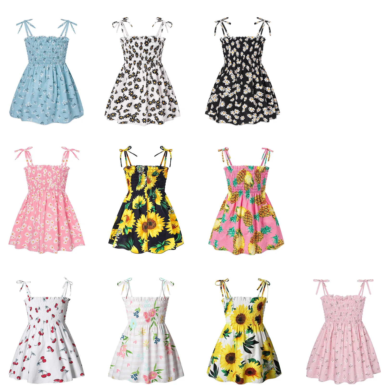 

1-5Y Baby Girls Clothes Summer Dress Printed Suspender Princess Newborn Infant Dress Cotton Dress Toddler Dresses For Baby Girls