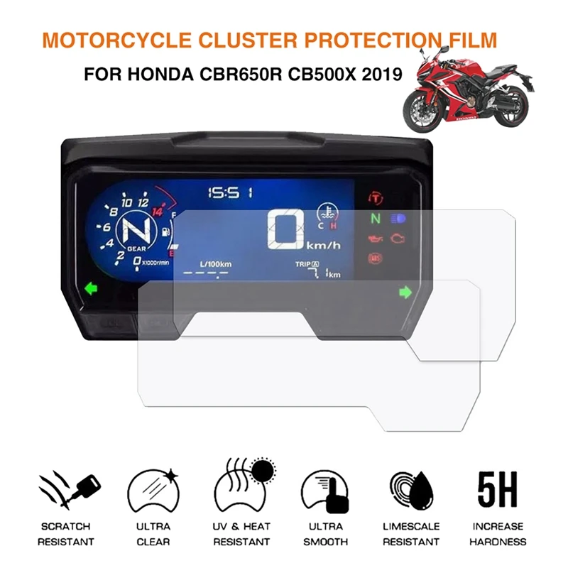 

Для Honda CBR650R / CB650R / CBR500R / CB500F/X 2019 + Защитная пленка для экрана приборной панели мотоцикла из ТПУ с защитой от царапин