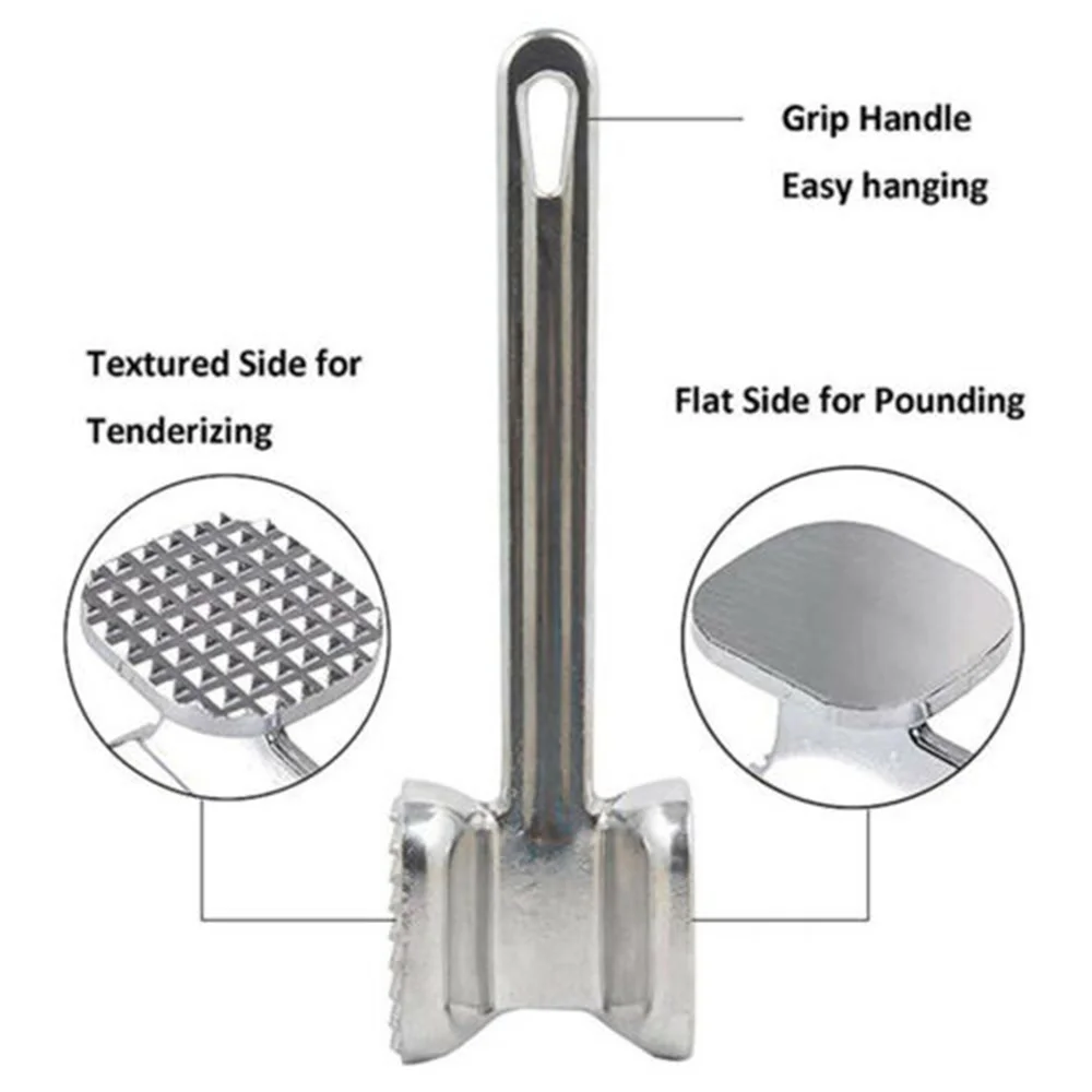 

1Pc Aluminium Alloy Meat Tenderizer Mallet Loose Meat Hammer Double Side Beaf Steak Pounder Tools Kitchen Accessories