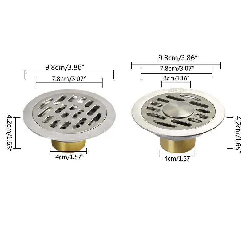 Fast Draining Odor-Resistant Stainless Steel Round Floor Drain for Bathroom Shower Room - Invisible Insert Floor Waste image 2