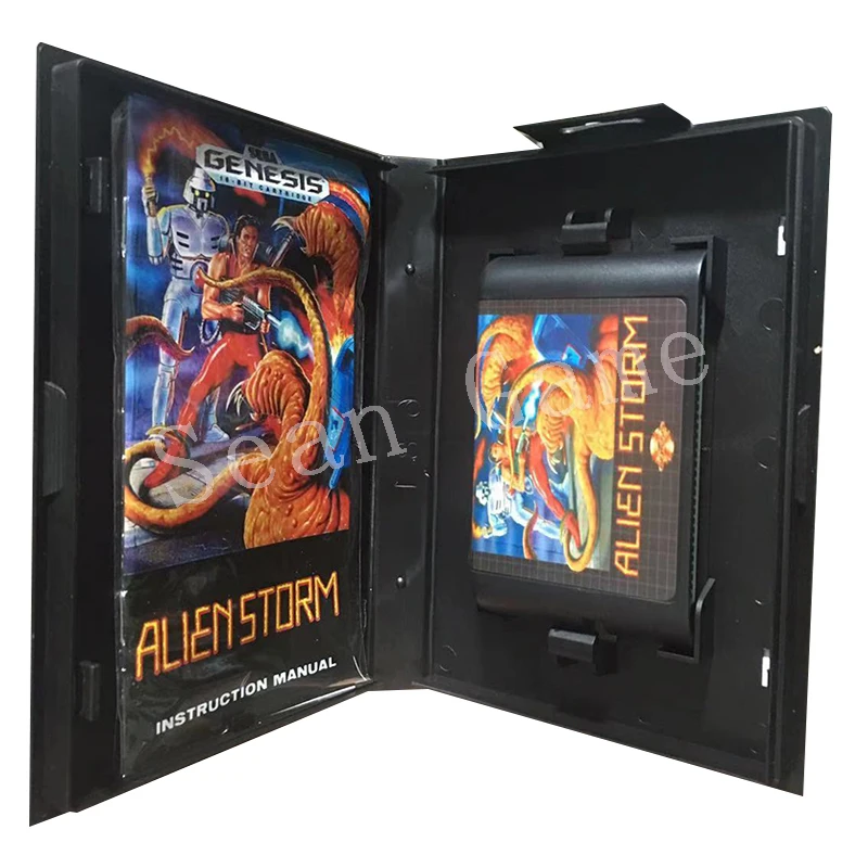 

Latest 16 Bit MD Game Card For Sega Mega Drive Alien storm The New Generation Cover With Retail Box and Manual