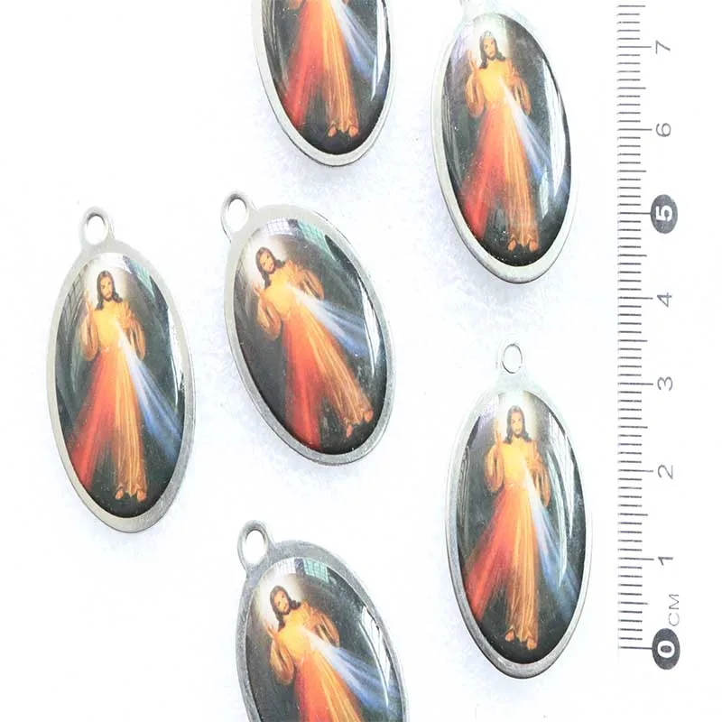 Медаль двойные святые из нержавеющей стали|Шармы| |