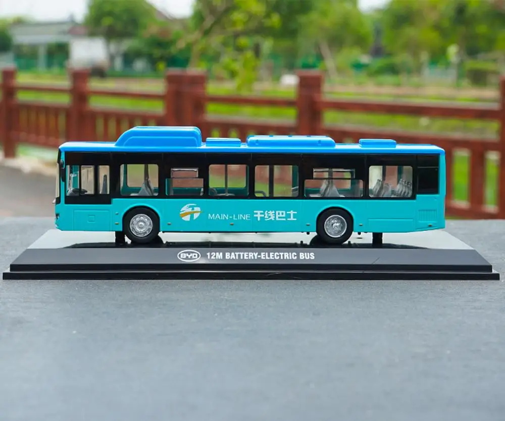 1/64 BYD K9 K8 12m аккумулятор электрический автобус синяя модель под давлением