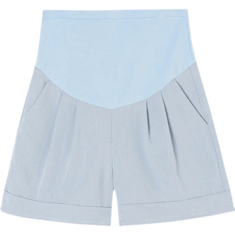 

1535# Summer Thin Cotton Linen Maternity Shorts Adjustable Belly Wide Leg Loose Shorts for Pregnant Women Casual Pregnancy