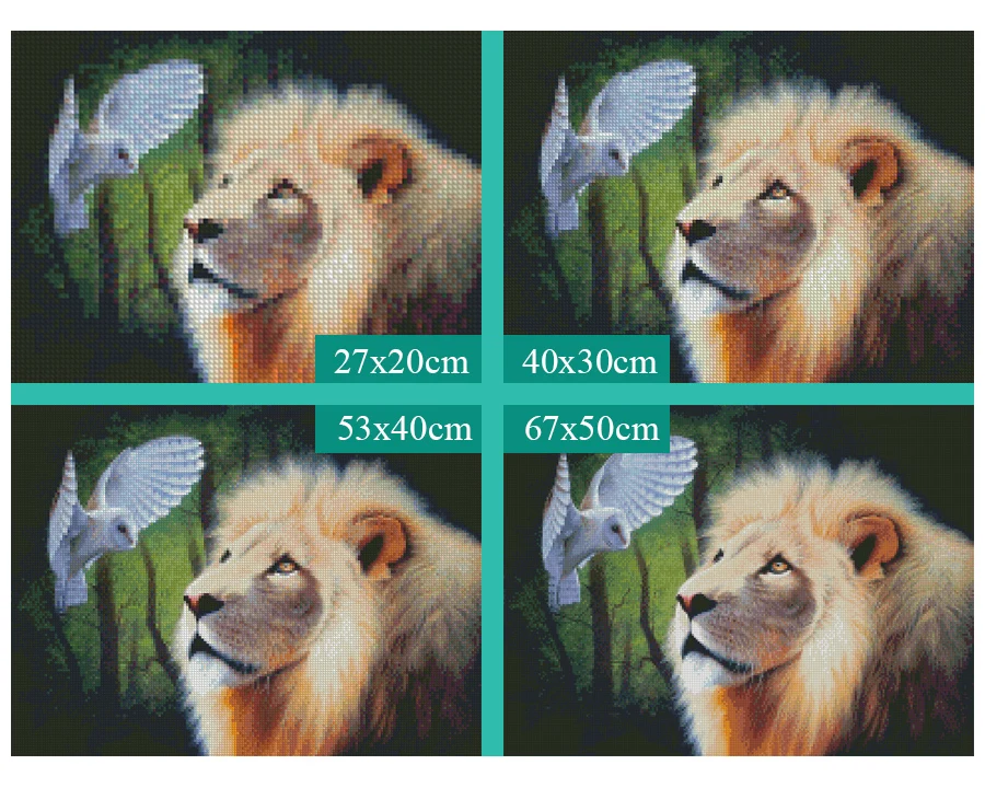 Фуюн 5D Алмазная вышивка Лев полный набор круглые стразы алмазная живопись