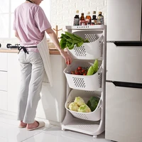 kitchen vegetable storage basket storage rack plastic extra large household living room rack with wheeled dirty clothes basket