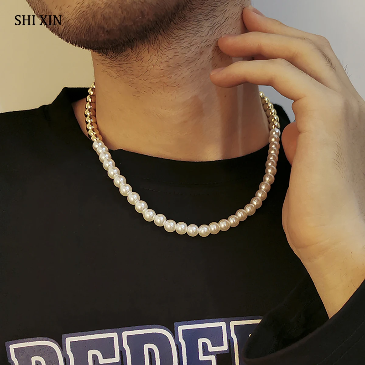 Шисинь имитация бисером жемчужное ожерелье для женщин короткой длины украшенные