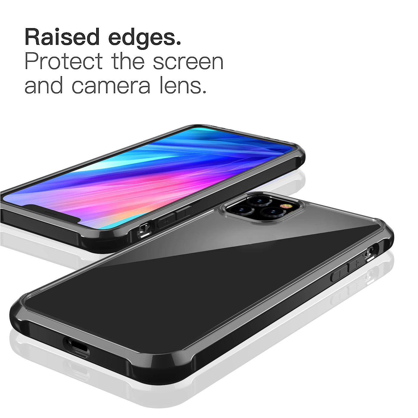 Прозрачный акриловый чехол для iPhone 12 PRO Max XS XR X knockproof силиконовый бампер задний