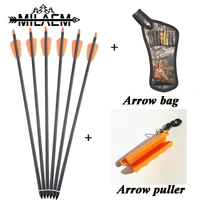 1 archery arrow set for crossbow 12 pcs pure carbon arrow oxford fabric arrow quiver and rubber arrow puller hunting accessories