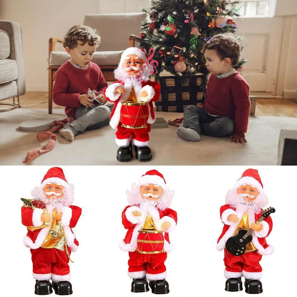 

Creative Electric Santa Claus Doll Toy Christmas Singing Toy Xmas Doll Musical Lighting Toy For Children Santa Dancing Gift R2S3